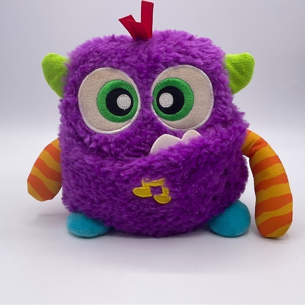 Baby Toy 6” Fisher Price Giggles n Growls Purple Monster Plush Music Sounds 2016